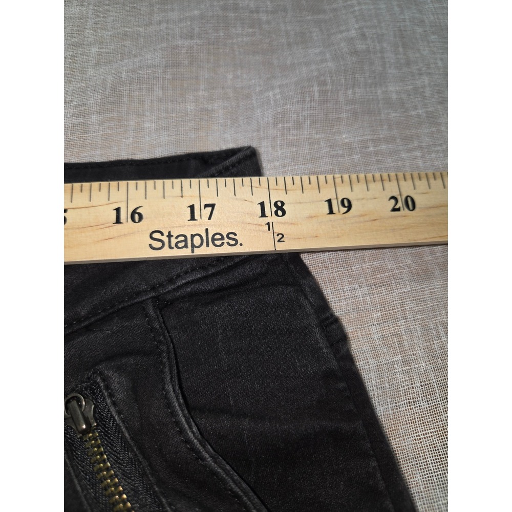 Womens Black Cargo Utility Straight Leg Jeans Stretch Y2K Pants Size 36x28 - Picture 13 of 14